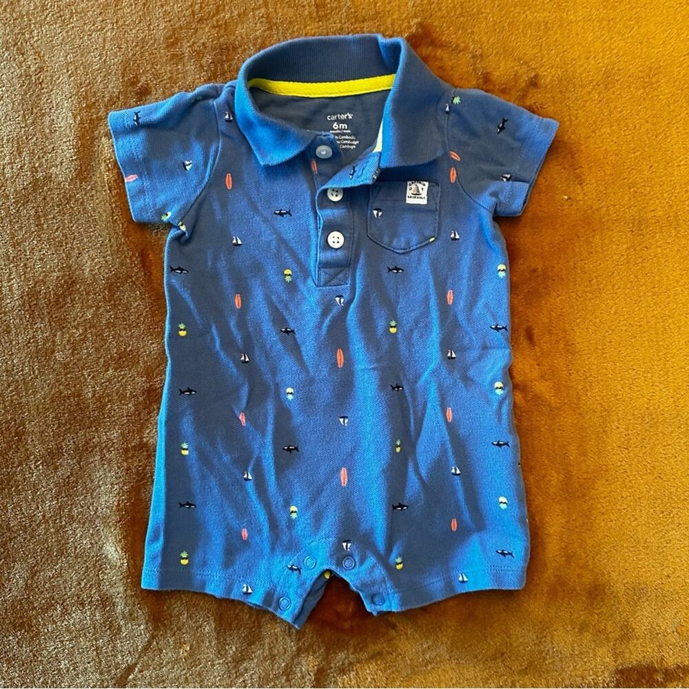 Carter’s Boys 6 Months Nautical Blue Romper